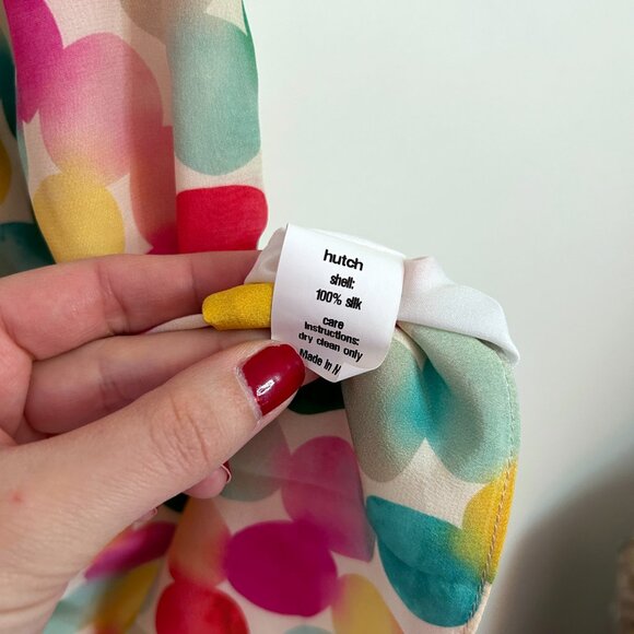 HUTCH Silk Sweetheart Strapless Mini Dress Watercolor Print Size XS Fits 0 $295 - Picture 6 of 8